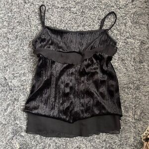 Black Velvet Spaghetti Strap Cami Top